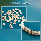 PH PandaHall 50PCS 14k Gold Plated Spacer Beads, 8mm Flat Round Metal Brass Bead Wavy Disc Beads Jewelry Loose Bead for DIY Bracelet Necklace Earring Craft Supplies, Hole: 1.2mm - color: 14k Gold