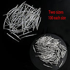 200PCS 1Inch and 1.8Inch White Elastic Barbed Cord Stretch Loop Band with Metal Ends, Stretch Cord with Metal Ends, Metal Barbs Barbed Fasteners for Binding Hanging Findings