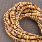 150PCs Natural Picture Jasper Spacer Beads, Loose Semi Precious Flat Round Gemstone Heishi Disc Stone Beads for Beading Jewelry Making 4mm*2mm 38cm - color: Picture Jasper, size: 4MM*2MM