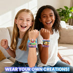 DDAI Friendship Bracelet Making Kits Crafts - Arts & Crafts for Kids Ages 8–12 - Birthday Gifts for 7 9 10 11 12 Years Old Girls Toys, String Bracelet Maker Loom Box for Kids, DIY Gem Stickers - color: Aqua & White