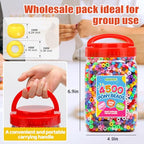 4500 pcs Whit Pony Beads 2.5 lb Bulk,White 6x9mm Plastic Kandi Beads in Handle Bucket for Craft Supplies,Jewelry Making, Bracelets, Hair Braiding & DIY Projects - color: White, size: Large
