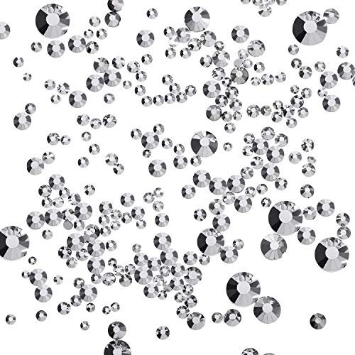 AD Beads 1440 Pieces Mixed Size No Hotfix Glue on Quality Glass Flatback Rhinestones Round Crystal Gems (29 Metallic Silver) - color: Labrador 29
