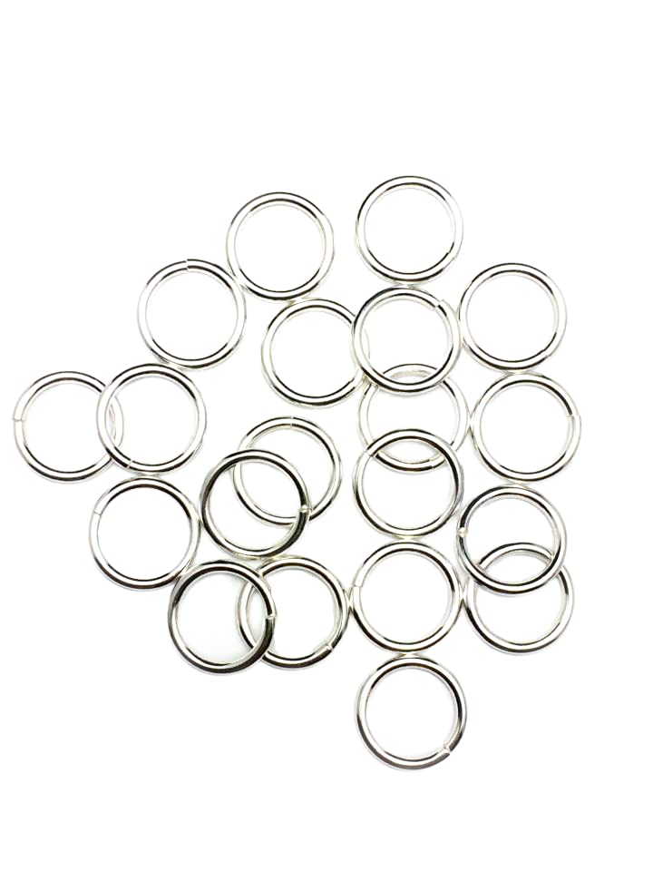 20pcs 925 Sterling Silver Open Jump Rings, 16 Gauge 10.5mm OD/8.0mm ID Made in USA by CRAFT WIRE - size: 10.5mm OD/8.0mm ID