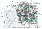 1.76oz Faceted Fire Polished Round Glass Beads 4mm (0.16in), Czech Republic Bohemian Glass Transparent Mix - color: Mix 03 Transparent AB, size: 50 g