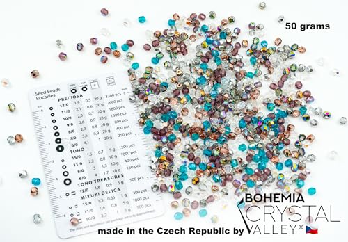 1.76oz Faceted Fire Polished Round Glass Beads 4mm (0.16in), Czech Republic Bohemian Glass Transparent Mix - color: Mix 03 Transparent AB, size: 50 g