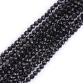 GEM-Inside 2mm Natural Stone Black Tourmaline Faceted Spacer Small Beads for Jewelry Making 15" - color: Black Tourmaline, size: 2mm