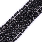 GEM-Inside 2mm Natural Stone Black Tourmaline Faceted Spacer Small Beads for Jewelry Making 15" - color: Black Tourmaline, size: 2mm