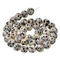 Natural Matte Gemstone Round Spacer Beads (4mm, Dalmation Jasper) - color: Dalmation Jasper, size: 4mm