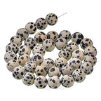 Natural Matte Gemstone Round Spacer Beads (4mm, Dalmation Jasper) - color: Dalmation Jasper, size: 4mm
