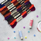 12 Skeins 6 Strands Hand Variegated Embroidery Floss Gradient Cross Stitch Thread Polyester Friendship Bracelet String Yarn Bracelets Threads Bulk for Sewing Knitting Craft Crochet Stitching - color: Dark Color
