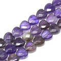 Fashewelry 18pcs Heart Natural Amethyst Stone Beads Faceted Tumbled Chakra Gemstone Purple Crystal Healing Loose Spacer Beads for Earring Bracelet Necklace Valentines Day Jewelry Making 10x10mm - color: Amethyst, 10x10mm