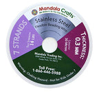 Mandala Crafts 7 Strand Beading Wire for Jewelry Making - 98 FT 28 Gauge Stainless Steel Braided Tiger Tail Wire for Bead Stringing - size: 7 Strands 28 Gauge 0.3MM 98FT