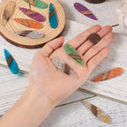 Beadthoven Transparent Teardrop Big Pendants for Jewelry Making, 12Pcs/6 Pairs Resin Wood Charms Glittery Crystal Pendants for Women Wood Earrings Necklace Bookmarks Making DIY Crafts Supplies - color: Colorful Drop Glittery