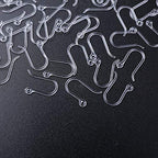 AKOAK 50pc 0.65mm Non-Allergenic Plastic Ear Wire Hooks Earring Findings fit DIY Jewelry (Transparent) - color: Transparent
