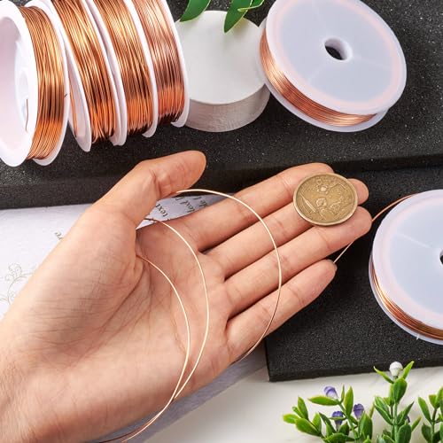 Cheriswelry 28 Gauge Raw Copper Wire Jewelry Beading Craft Wire Tarnish Resistant Copper Wire 0.3mm for Jewelry Making Wrapping Supplies, 236.22 Ft - size: 28 Gauge(0.3mm)