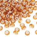 100pcs 14mm Large Hole Beads Glass Crystal Faceted Beads Goldenrod European Crystal Spacer Bead for Necklace Earring Bracelet Crafts Jewelry Making - color: Goldenrod