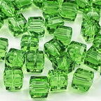 50pcs 10mm Crystal Glass Cube Beads Square Glass Beads Crystal Spacer Beads for Bracelets Necklace Earring DIY Jewelry Making Craft(Grass Green) - color: Grass Green, size: 10mm