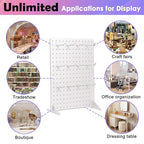 Acfunique Peg Board Display Stand for Vendors with 12 Hooks Metal Tabletop Pegboard Display Stand for Craft Shows 17" X 13" Retail Display Racks Peg Board Organizer Holder White - size: White 1 Display+12 Hook