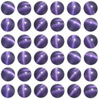 100pcs Violet Cat Eye Beads 8mm Round Semi Precious Stone Hole Size 1mm DIY Charm Spacer Beading Smooth Gemstone Loose Beads for Jewelry Making Bracelets Necklaces Earrings Crafting - color: Violet