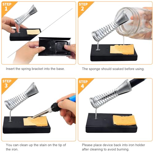 Soldering Iron Kit Electronics, 60W Adjustable Temperature Welding Tool, 5pcs Soldering Tips, Desoldering Pump, Soldering Iron Stand, Tweezers - color: Orange
