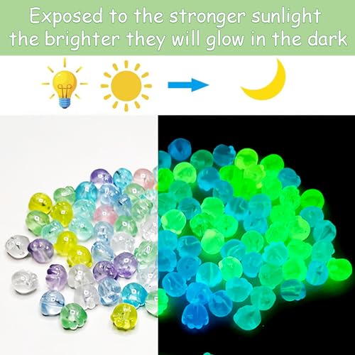 Glow in The Dark Cat's Paw Solar Luminous Smile Face Mixed Acrylic UV Color Changing Bracelet Beads - Sun Sensitive Plastic Glow Beads Bulk for Jewelry Making Bracelets - color: Mixed Colors Cat's Paw Beads