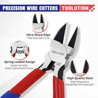 5" Small Wire Cutters - 2 Pack Side Cutter for Crafting Diagonal Cutting Pliers - Spring Loaded Wire Snips Dikes Clippers - Flush Cutters for Jewelry Making Artificial Flowers - size: 2 Pack