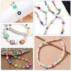 200 PCS Colorful Sun Flowers Beads 10mm Mixed Polymer Clay Smiley Face Beads for DIY Bracelet Necklace Earrings - color: Clay Sunflowers