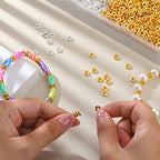 800 Pcs 6mm Flat Spacer Beads for Jewelry Making, Rondelle Disc Beads Bulk, Gold & Mixed Color Bead Spacers for Bracelets Necklaces DIY Crafts(Gold, Silver) - color: Gold, Silver