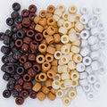 MIIIM 1000PCS 6x9mm Pony Beads Bulk, 5 Styles Brown Pony Beads for Bracelets Making Kit, Kandi, Hair Braids Crafts for Jewelry Making (Brown) - color: Brown