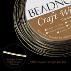 BEADNOVA Copper Wire Jewelry Wire Tarnish Resistant for Jewelry Making (Copper, 26 Guage 20m) - size: 0.4mm