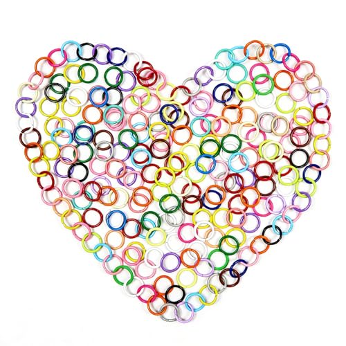 TOAOB 200pcs 8mm Multicolour Jump Rings for Keychains Open Jump Rings Small Closed O Connectors for Chainmail Hardware Earrings Necklace Jewelry Making - size: 8mm