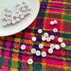 Amaney 500pcs Gold Number Beads 7x4mm Mixed Number Beads Acrylic Round Shape Loose Beads - color: Gold, size: 7x4mm