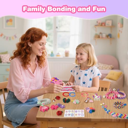 Rubber Band Bracelet Kit for Kids Girls Ages 6-12, 1300+ PCS DIY Craft Kits with 2 Weaving Comb & Organizer, Weaving Loom Kit Toys, Christmas Birthday Valentine Gifts for 7 8 9 10 11 12 Year Old