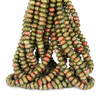 ICAI Beads 5x8mm Natural Stone Beads Rondelle Spacer Loose Beads for Jewelry Making DIY Crafts Design 1 Strand 15" APPR(Unakite, 5x8) - color: Kambaba Jasper, size: 5x8