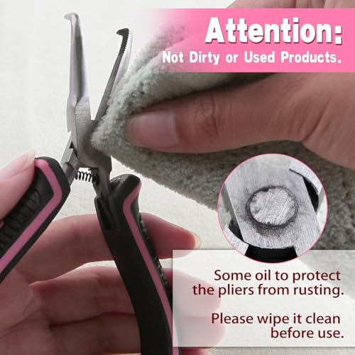 Mini Bent Needle Nose Pliers with Serrated Jaw, Soft Grip for Jewelry Making, Wire Wrapping and Object Gripping - style: Bent Needle Nose Plier Serrated Jaws