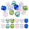 FASHEWELRY 12Pcs Glass Jellyfish Beads Flower Bead Cap 15x16mm Clear Wind Bell Flower Beads 6 Colors Glass Fishing Bead for Wind Chimes Craft Tassel Jewelry Making Keychain Ornament - color: Bell Flower Beads, 15x16mm