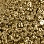 Songxi 1200pcs Gold Letter Beads for Bracelets, 4x7mm Black Alphabet A-Z Beads Friendship Bracelets Jewelry Making Kit - color: 1200pcs round golden letters