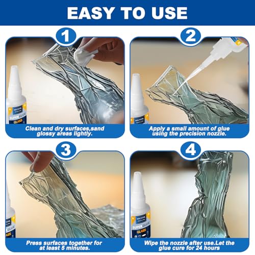 Glass Glue, 100g Ultra Strong Clear, Waterproof & Fast Super Glue, Curing Adhesive for Glass Repair, Mirror, Crystal, Jewelry, Crafts,Plastic Models - size: 100g, style: Glass Glue