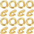 20pcs Split Open End Jump Rings, 18K Gold Plated Locking Circle Clasp Ring, ID 3mm Connector Accessories for Earrings Bracelets Necklaces DIY Crafts Jewelry Making - color: Gold