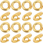 20pcs Split Open End Jump Rings, 18K Gold Plated Locking Circle Clasp Ring, ID 3mm Connector Accessories for Earrings Bracelets Necklaces DIY Crafts Jewelry Making - color: Gold