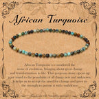 BONNY BOXX Natural Genuine Gemstone Faceted Round Beads Bracelets, 3mm Adjustable Stretchy Tiny Faceted Black Tourmaline Bracelet, Healing Crystal Reiki Chakra Dainty Jewelry Fashion Gifts - color: African Turquoise