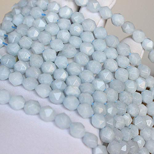 MJDCB Best Sellers Natural Stone Beads Faceted Polygon Aquamarine Crystal Energy Stone Healing Power for Jewelry Making(8mm) - color: Aquamarine