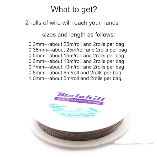 Nylon Coated Stainless Steel Thread for Jewelry Making Beading Cord for Necklace Making 0.38mm*50m - size: 0.38mm