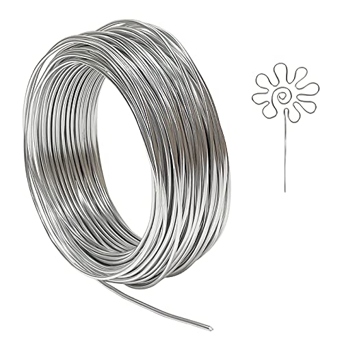 Tenn Well 12 Gauge Aluminum Wire, 100 Feet 2mm Bendable Metal Craft Wire for Sculpting, Armature, Jewelry Making, Floral Making, Doll Making, Modelling, Crafting, Bonsai Training - color: Silver