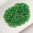 John Bead 25g Cylin Beads Light Green Silver Lined 11/0 Glass Cylindrical Seed Beads for Jewelry Bracelets Necklaces Earrings Making Embroidery - color: Light Green Silver Lined