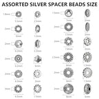 600pcs Silver Spacer Beads for Jewelry Making- 5-8mm Metal Beads Spacer with Storage Box for Bracelets, Necklaces & DIY Crafts - color: Style-A