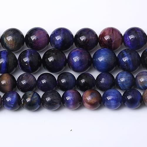 8MM Blue Dream Tiger Eye Round Loose Beads Natural Gem Beads Crystal Energy Stone Beads for Jewelry Making DIY Bracelet Necklace - color: Blue Dream Tiger Eye, size: 8MM
