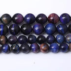 10MM Blue Dream Tiger Eye Round Loose Beads Natural Gem Beads Crystal Energy Stone Beads for Jewelry Making DIY Bracelet Necklace - color: Blue Dream Tiger Eye, size: 10MM