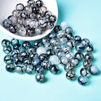 150pcs 8mm Black Dragon Vein Beads Natural Gemstone Beads Round Loose Beads for Jewelry Making Energy Healing Power Stones - color: Black Dragon Vein, size: 8mm