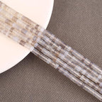 150PCs Natural Grey Agate Spacer Beads, Loose Semi Precious Flat Round Gemstone Heishi Disc Stone Beads for Beading Jewelry Making 4mm*2mm 38cm - color: Grey Agate, size: 4MM*2MM